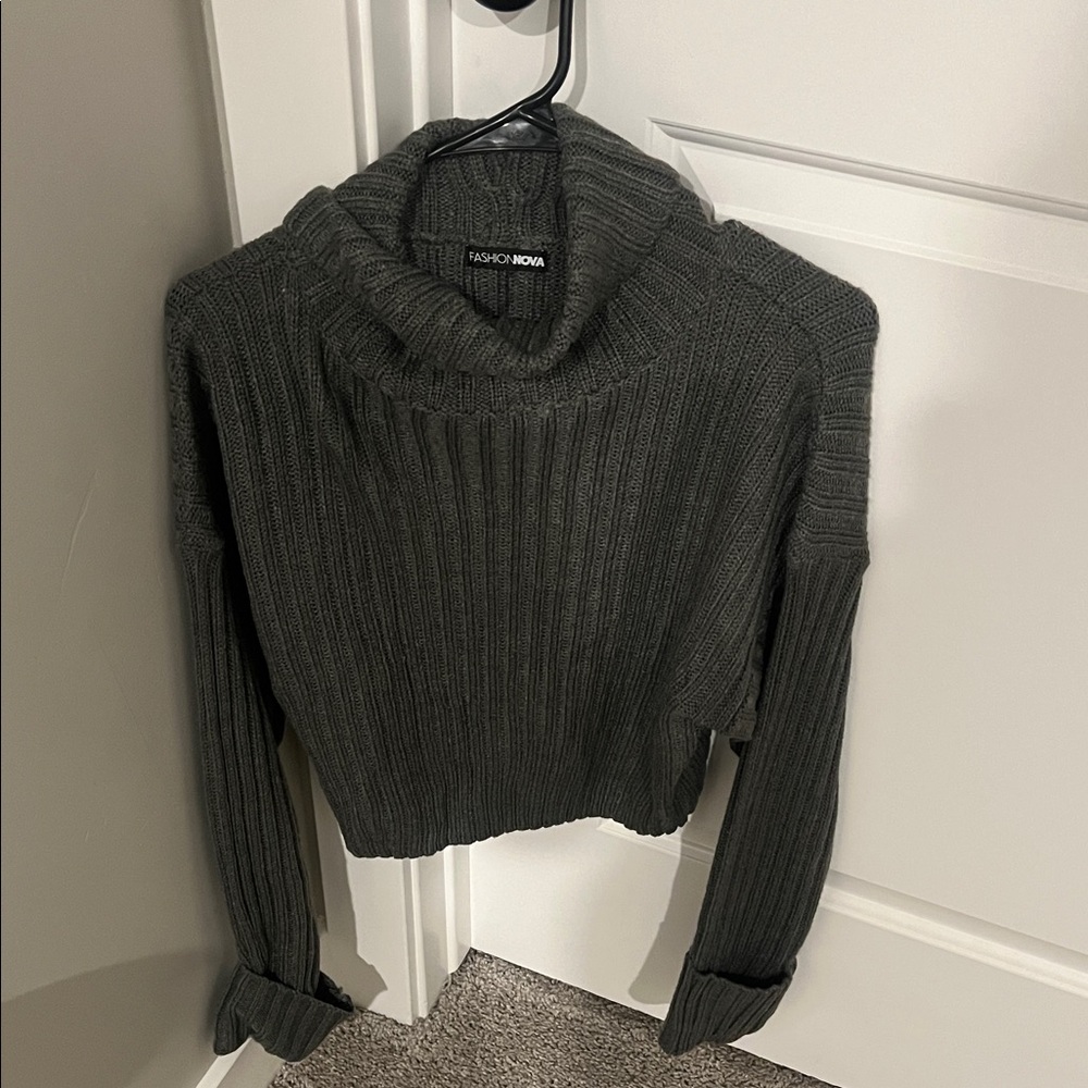Fashion Nova Charcoal Cowl Neck Sweater